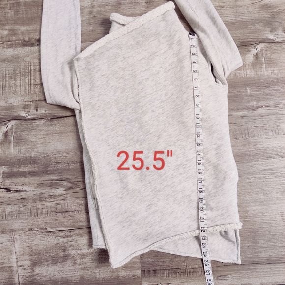 Abercrombie & Fitch Sherpa Lined Gray Cardigan Jacket Open Front Sz XS/S - Picture 4 of 11